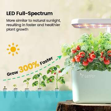 LetPot Hydroponics Grow System - Smart Indoor Garden Kit for Hydroponics Starter Beginners, Hydroponics Growing System Indoor Garden with Automatic Self-Watering and LED Grow Lights