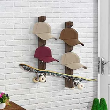 Keletop Wall-Mounted Hat Rack Stylish Wooden Organizer