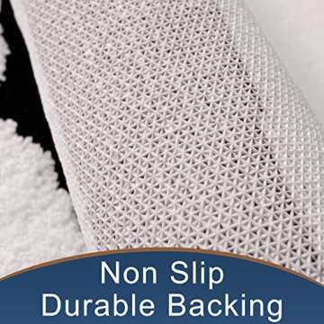 Black and White Bathroom Rugs, Bath Letters Non Slip Bathroom Mat, Soft Absorbent Cute Bath Mat, Machine Washable Quickly Dry Comfortable Bathmat for Bathtub, Bedroom, Shower, Living Room