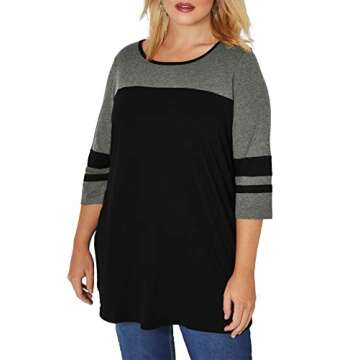 Happy Sailed Womens Plus Size Tunic Tops Summer Short Sleeve V Neck/Crew Neck Loose Casual Tee Shirt(1X-5X)