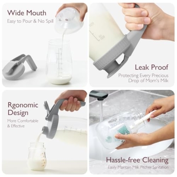 Momcozy Breast Milk Pitcher, Leak-proof Glass Storage