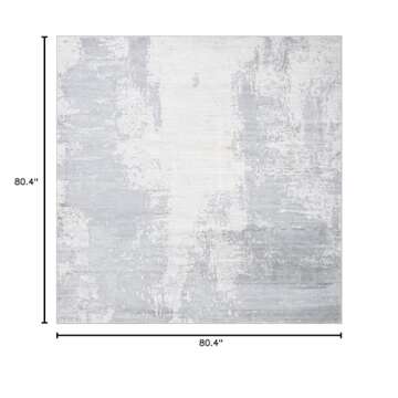 SAFAVIEH Jasper Collection 6'7" Square Light Grey/Ivory JSP101F Modern Abstract Non-Shedding Living ...