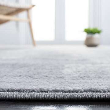 SAFAVIEH Jasper Collection 6'7" Square Light Grey/Ivory JSP101F Modern Abstract Non-Shedding Living Room Bedroom Dining Home Office Area Rug