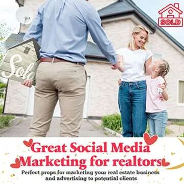 SweetMind 2 PCS Extra Large Real Estate Sold Signs, Wooden Double-Sided Social Media Photo Props, We Said Yes to the Address House Shaped and Home Sweet Key Wood Closing Gift for Homeowner Realtor