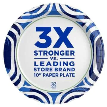 Dixie Ultra, Large Paper Plates, 10 Inch, 44 Count, 3X Stronger*, Heavy Duty, Microwave-Safe, Soak-Proof, Cut Resistant, Disposable Plates For Heavy, Messy Meals