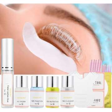 Ecofan Lash Lift Kit, Perming Curling Lifting Eyelash Perm Kit | Professional Semi Permanent for Salon Includes Eye Shields, Pads and Accessories