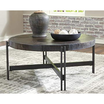 Signature Design by Ashley Jillenhurst Round Cocktail Table, Dark Brown