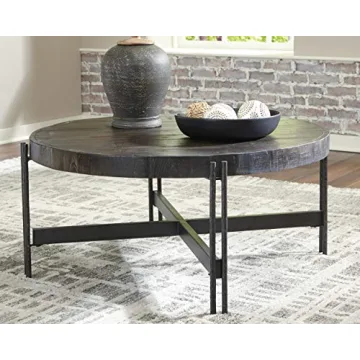 Signature Design by Ashley Jillenhurst Round Cocktail Table, Dark Brown