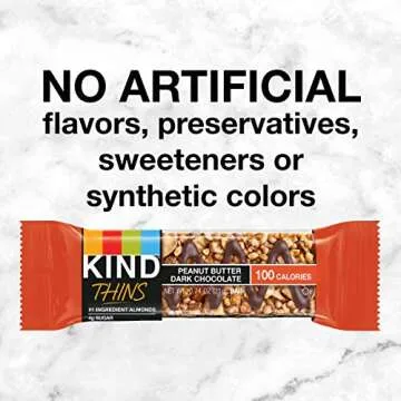 KIND THINS Peanut Butter Dark Chocolate Bars, Gluten Free Snacks, 4g Sugar, 0.74 OZ Bars (60 Count)