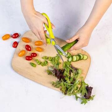 KitchInventions Strip-n-Snip™ - Herb Stripping Multi-use Scissors with Stainless Steel Blades (Green)