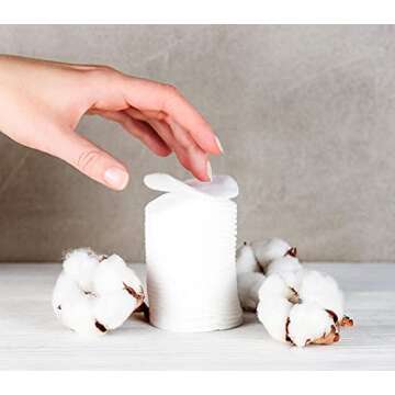 Organyc 100% Organic Cotton Rounds - Biodegradable Cotton, Chemical Free, For Sensitive Skin (210count) - Daily Cosmetics Beauty and Personal Care