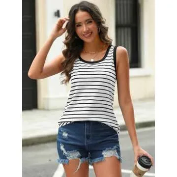 AUTOMET Womens Loose Fit Casual Flowy Tank Tops Square Neck Trendy Sleeveless Summer Tops Clothes Ou...