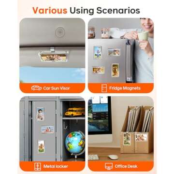 ESVNE Magnetic Car Picture Holder for 3 Inch Photos