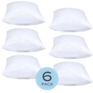 Noiseless King Pillow Covers – 200 Thread Count, 6 Pack