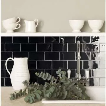 Art3d Peel and Stick Backsplash, 10-Pack Thickened Stick on Subway Tiles, Faux Ceramic Tiles for Kitchen, Bathroom, Black