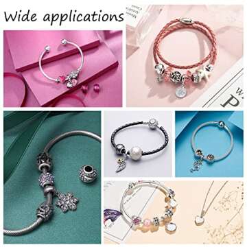 UNICRAFTALE 100pcs Column Bail Beads Stainless Steel Ring Hanger Links, Pendant Bails for Dangle Jewelry Making, 4mm Inner Diameter