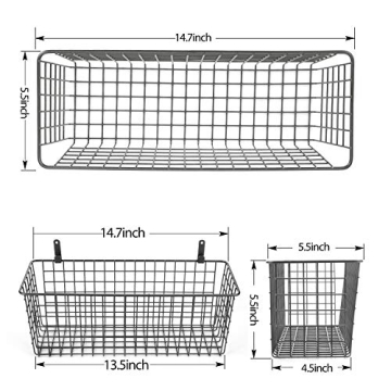 3 Set Extra Large Wall-Mounted Baskets for Storage