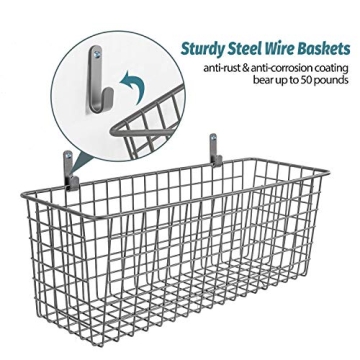 3 Set Extra Large Wall-Mounted Baskets for Storage
