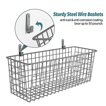 3 Set Extra Large Wall-Mounted Baskets for Storage