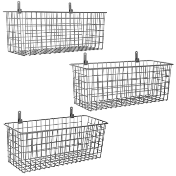 3 Set Extra Large Wall-Mounted Baskets for Storage