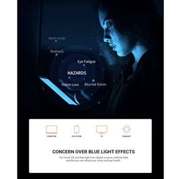 GUZTAG Blue Light Blocking Glasses Men Computer Gaming Square Semi Rim Glasses for Men/Women - Anti Eyestrain