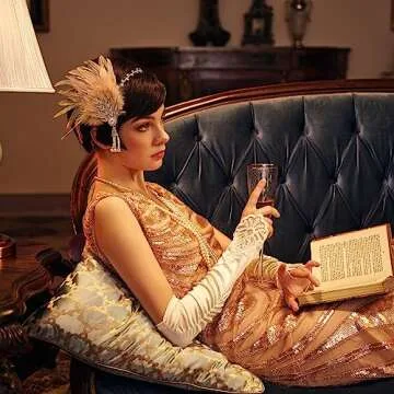 BABEYOND Short Opera Party 20s Fingerless Satin Gloves Tea Party Stretchy Adult Size Elbow Length