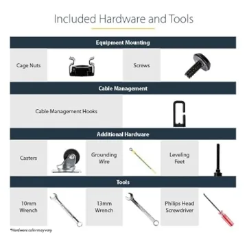 Durable StarTech 4-Post 12U Mobile Open Frame Server Rack