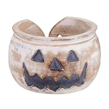 Wooden Yarn Bowl Knitting Halloween Decoration Large Crochet Yarn Holder YB2207 Handmade Crocheting Accessories and Supplies Organizer 7 x 4"