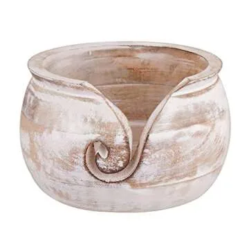 Wooden Yarn Bowl Knitting Halloween Decoration Large Crochet Yarn Holder YB2207 Handmade Crocheting Accessories and Supplies Organizer 7 x 4"
