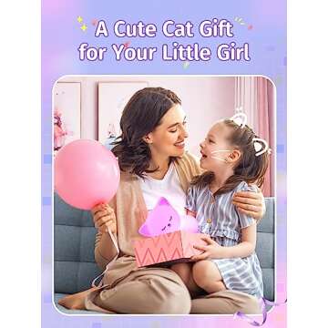 Mubarek Night Light for Kids, 16 Colors Dimmable Kids Night Light lamp, Remote Silicone Night Light for Baby Nursery, Rechargeable Cute Lamp Cat Lamp,Timer Toddler Night Light,Nightlight for Kids Room