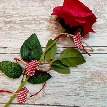 Llxieym Valentine's Day Heart Beads Ribbon for Crafts and Decor