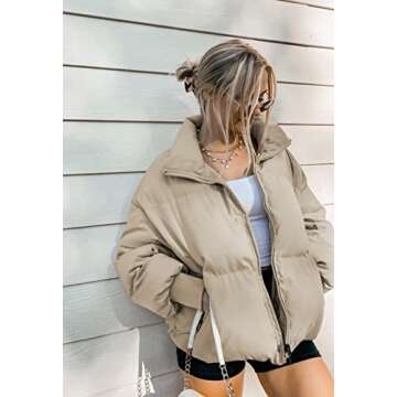 KYL Women's Winter Oversized Puffer Jacket Short Coat