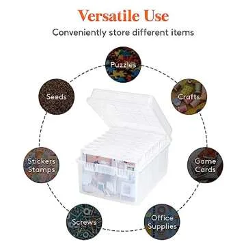 Lifewit Photo Storage Box 5x7 Photo Case, 9 Inner Photo Keeper, Clear Photo Boxes Storage, Seed Orga...