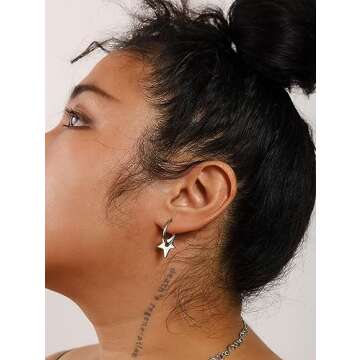 Sacina Star Earrings Y2k, Y2k Emo Punk Grunge Goth Earrings, Emo Jewelry, Christmas Jewelry Gift For Women
