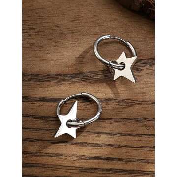 Sacina Star Earrings Y2k, Y2k Emo Punk Grunge Goth Earrings, Emo Jewelry, Christmas Jewelry Gift For Women