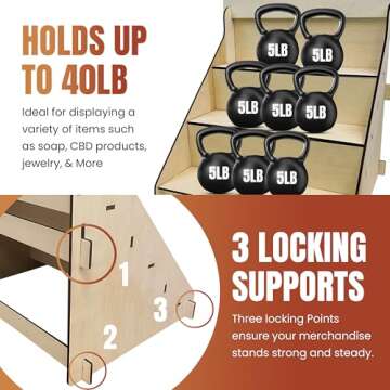 Wooden Portable Retail Display Stand for Easy Showcasing