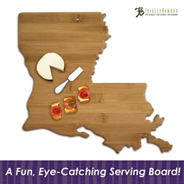 Totally Bamboo Louisiana State Shaped Bamboo Serving and Cutting Board