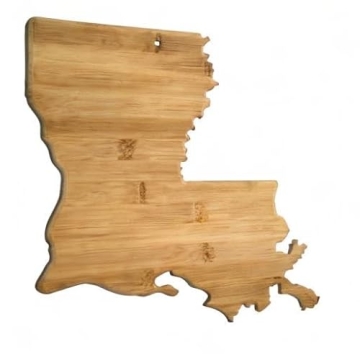 Totally Bamboo Louisiana State Shaped Bamboo Serving and Cutting Board