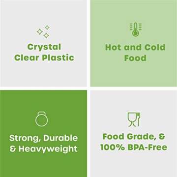 Comfy Package [300 Pack] Heavyweight Clear Plastic Forks with Engraved Design - Disposable Sturdy Plastic Utensils for Parties, Weddings, and Events