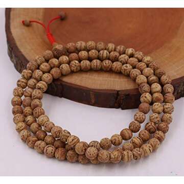 DharmaObjects Tibetan Meditation Genuine Bodhiseed Mala Prayer Rosary 108 Beads