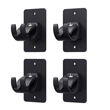 Wabboreq 4 Pieces Self Adhesive Curtain Rod Bracket, Versatile Universal Plastic Holders for Easy In...
