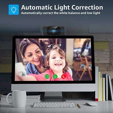 Ehome Webcam with Microphone, 1080P USB 2.0 Noise-Cancelling Web Camera Plug and Play Rotatable Laptop Web Cam for Desktop PC Video Calling Online Class Conferencing Streaming Recording Gaming
