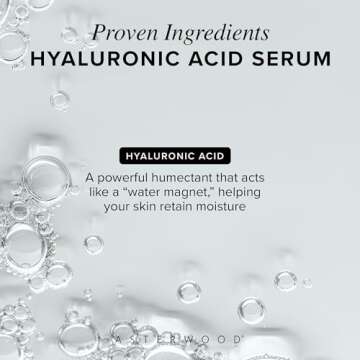 Asterwood Hyaluronic Acid Serum for Face - Plumping, Anti-Aging, Hydrating - Fragrance-Free - 4 Fl Oz