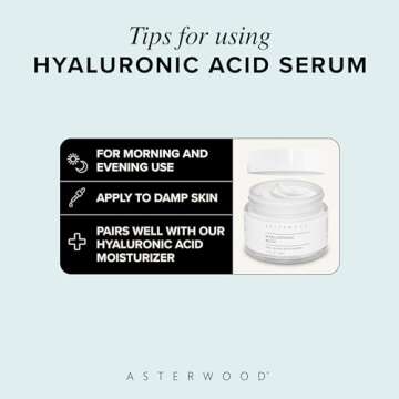 Asterwood Hyaluronic Acid Serum for Face - Plumping, Anti-Aging, Hydrating - Fragrance-Free - 4 Fl Oz
