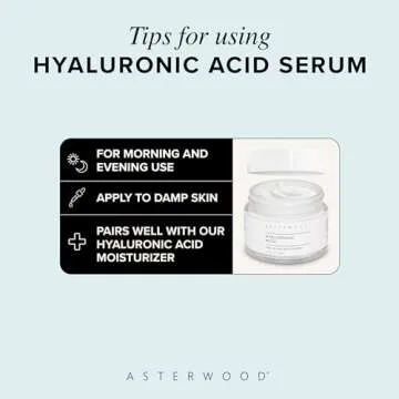 Asterwood Hyaluronic Acid Serum for Face - Plumping, Anti-Aging, Hydrating - Fragrance-Free - 4 Fl Oz
