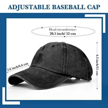 Jecery 12 Pcs Baseball Caps for Women Men Washed Baseball Hat Adjustable Cotton Sports Caps for Adults Outdoor Activities (Elegant Colors)
