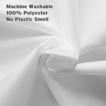 Titanker Extra Long Shower Curtain Liner Washable, 72 x 84 Inches, White Shower Liner Fabric with 2 Magnets, Waterproof Bathroom Long Shower Liner Polyester Soft Lightweight, White