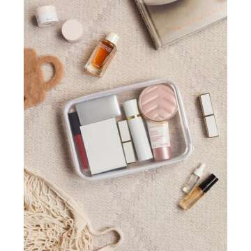 3PCS Clear Hard Shell Zipper Case,Portable Cosmetic Bag with Zipper,Kid's Toy Storage Organizer Bins,Hard Plastic Case,Clear Zipper Bags for Organizing,Pencil Case（Medium）