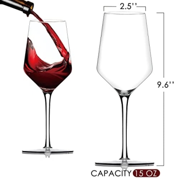 Chouggo Wine Glass Set of 6 - Hand Blown Crystal Glassware