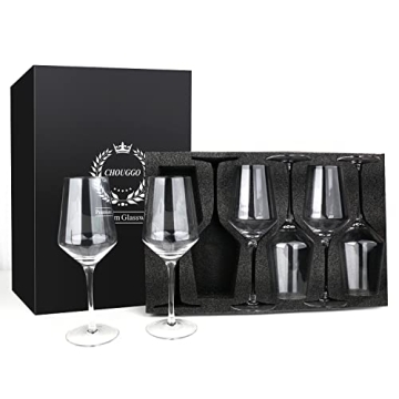 Chouggo Wine Glass Set of 6 - Hand Blown Crystal Glassware